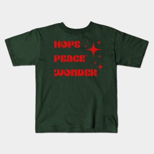 SheHopes Hope Peace Wonder Kids T-Shirt